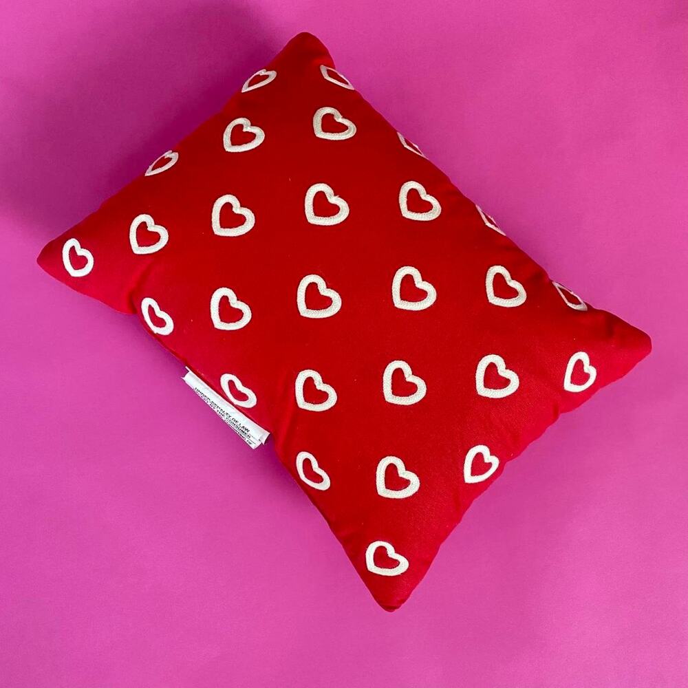 Red Hearts Mini Rectangle Pillow